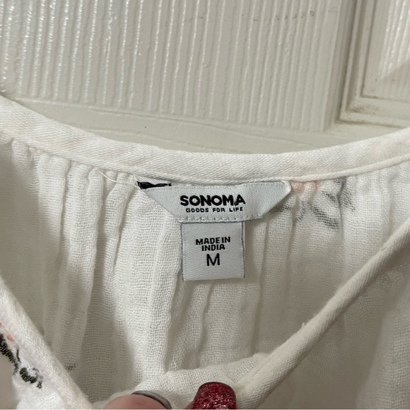 NWT SONIMA Cotton Flutter Sleeve Flower Tank Top Size Medium - Picture 8 of 9